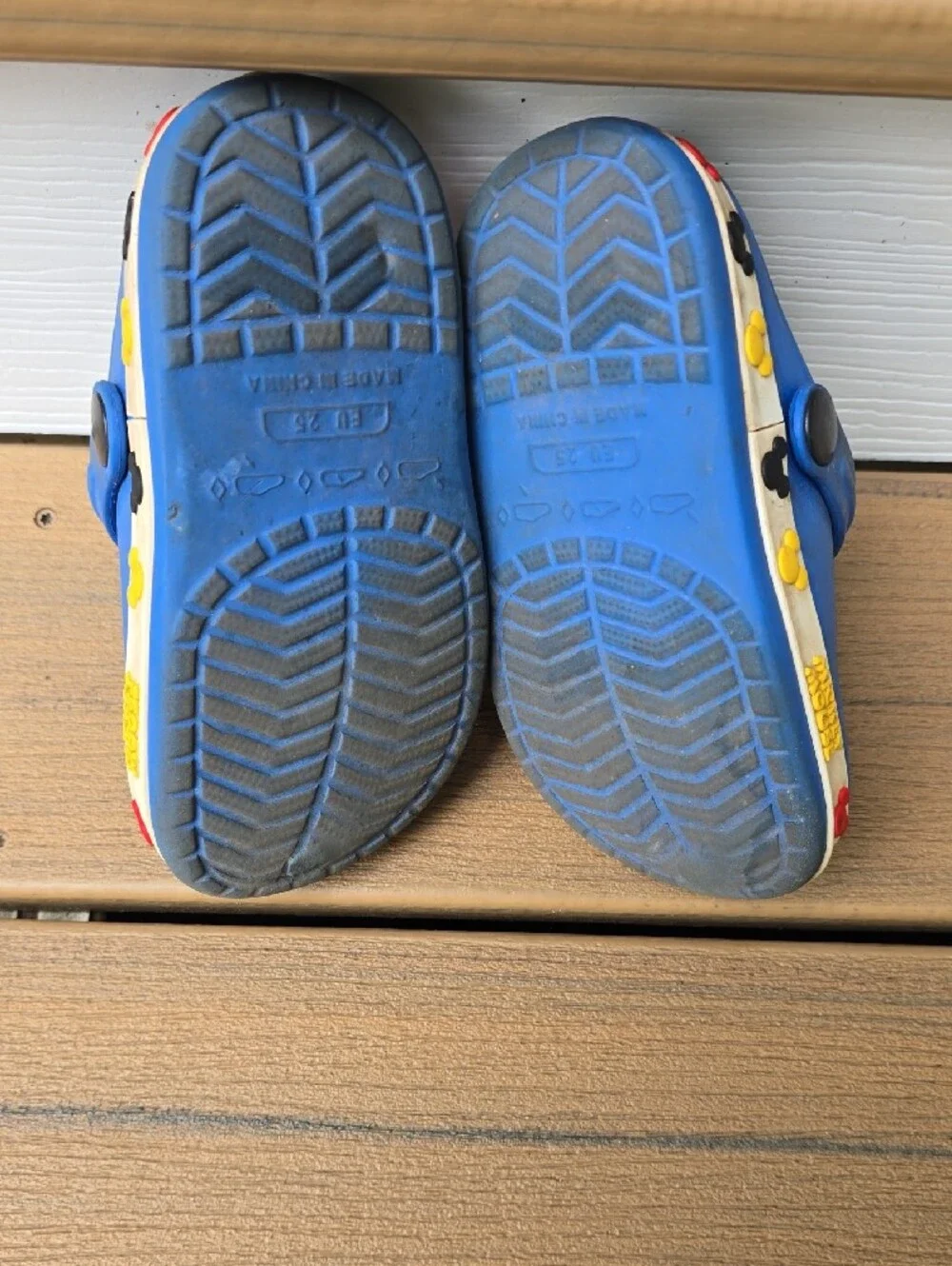 Blue Kids Clog Shoes with Mickey Character Accents